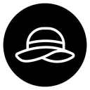 Sun Hat Black Filled icon
