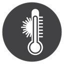 Sunny Thermometer Black Filled icon