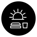 Sunrise Bed Breakfast Black Filled icon