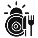 Sunrise Breakfast Black Filled icon