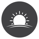 Sunrise Over Hills Black Filled icon