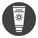 Sunscreen Tube Sun Symbol Black Filled icon