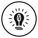 Sustainable Energy Leaf Bulb Black Filled icon