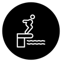 Swimmer jumping icon