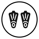 Swimming flippers Black Filled icon