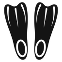 Swimming flippers icon