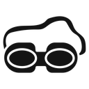 Swimming Glasses Black Filled icon