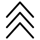 Swipe Up Triple Chevron Black Filled icon