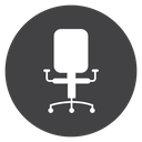 Swivel Office Chair Black Filled icon