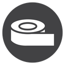 Tape Roll Strip Black Filled icon