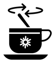Tea stirring with spoon Black Filled icon