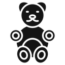 Teddy bear Black Filled icon