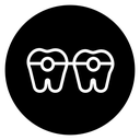 Teeth with braces icon