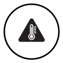 Temperature warning sign icon
