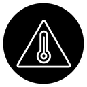 Temperature warning sign icon