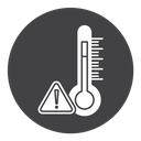 Temperature warning sign Black Filled icon