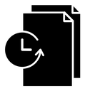 Temporary file black filled icon