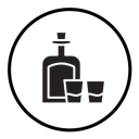 Tequila bottle and glass icon