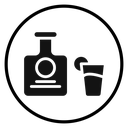 Tequila bottle and glass icon