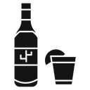 Tequila bottle and glass icon