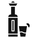 Tequila bottle and glass Black Filled icon