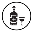 Tequila bottle and glass icon