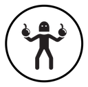 Terrorist with a bomb icon