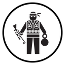 Terrorist with a bomb icon