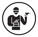 Terrorist with a bomb icon