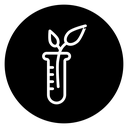 Test tube with plant icon