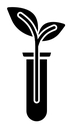 Test tube with plant icon