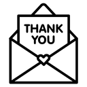 Thank you letter icon
