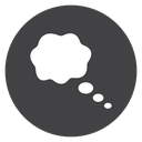 Thought Cloud Bubble Black Filled icon