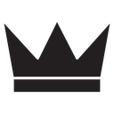 Three Point Crown Black Filled icon