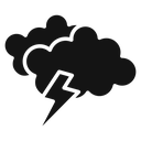 Thunder lightning Black Filled icon