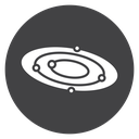 Tilted Planet Orbits Black Filled icon