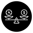 Time and money scale icon