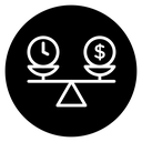 Time and money scale icon