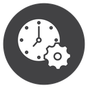 Time Management Gear Black Filled icon