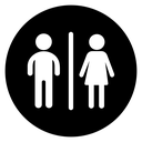 Toilet Restroom Sign Black Filled icon