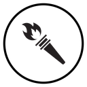 Torch flame Black Filled icon