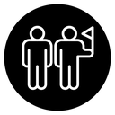 Tour guide people icon