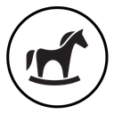 Toy horse rocking chair icon