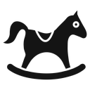 Toy horse rocking chair icon