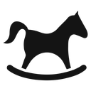 Toy horse rocking chair icon