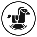 Toy horse rocking chair icon