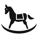 Toy horse rocking chair Black Filled icon