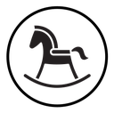 Toy horse rocking chair icon