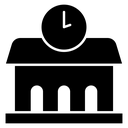 Train station building Black Filled icon