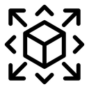 Transform Cube Arrows Black Filled icon